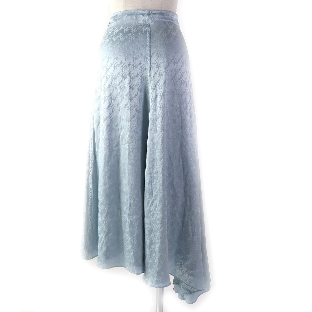 FENDI Long skirt FQ7226 Outer: 100% silk, Lining: 100% silk Light blue Women 36 Used Authentic
