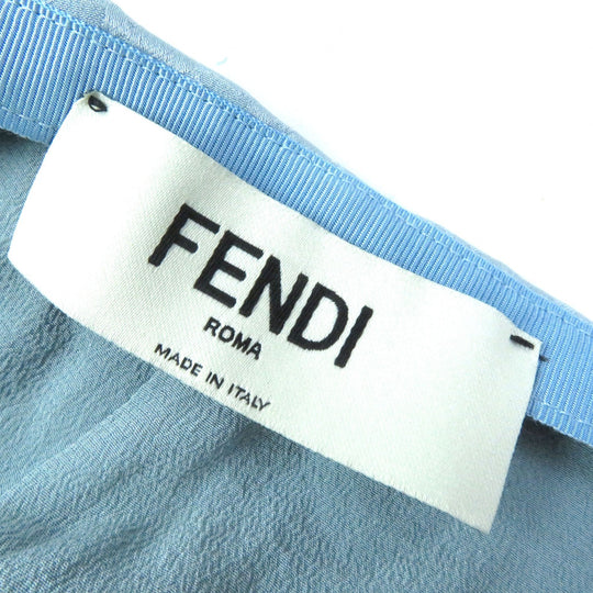 FENDI Long skirt FQ7226 Outer: 100% silk, Lining: 100% silk Light blue Women 36 Used Authentic