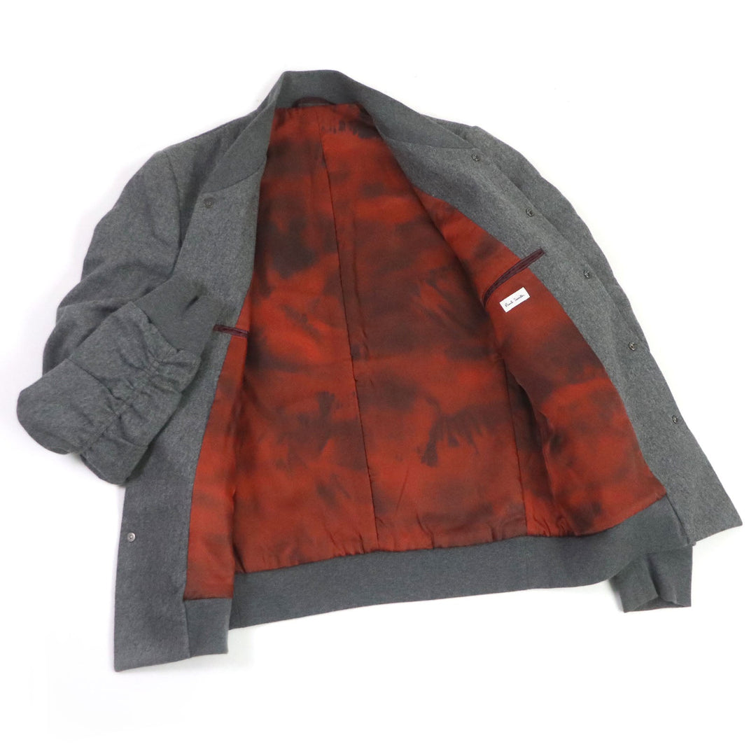 Paul Smith Blouson Outer: 100% wool, Lining: Cupra, Filling: 100% rayon, Part: 100% cotton gray mens L Used Authentic