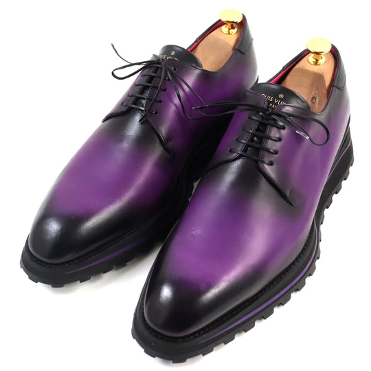 LOUIS VUITTON Leather shoes Main: Leather Purple type Goncourt Line mens 9 Used Authentic