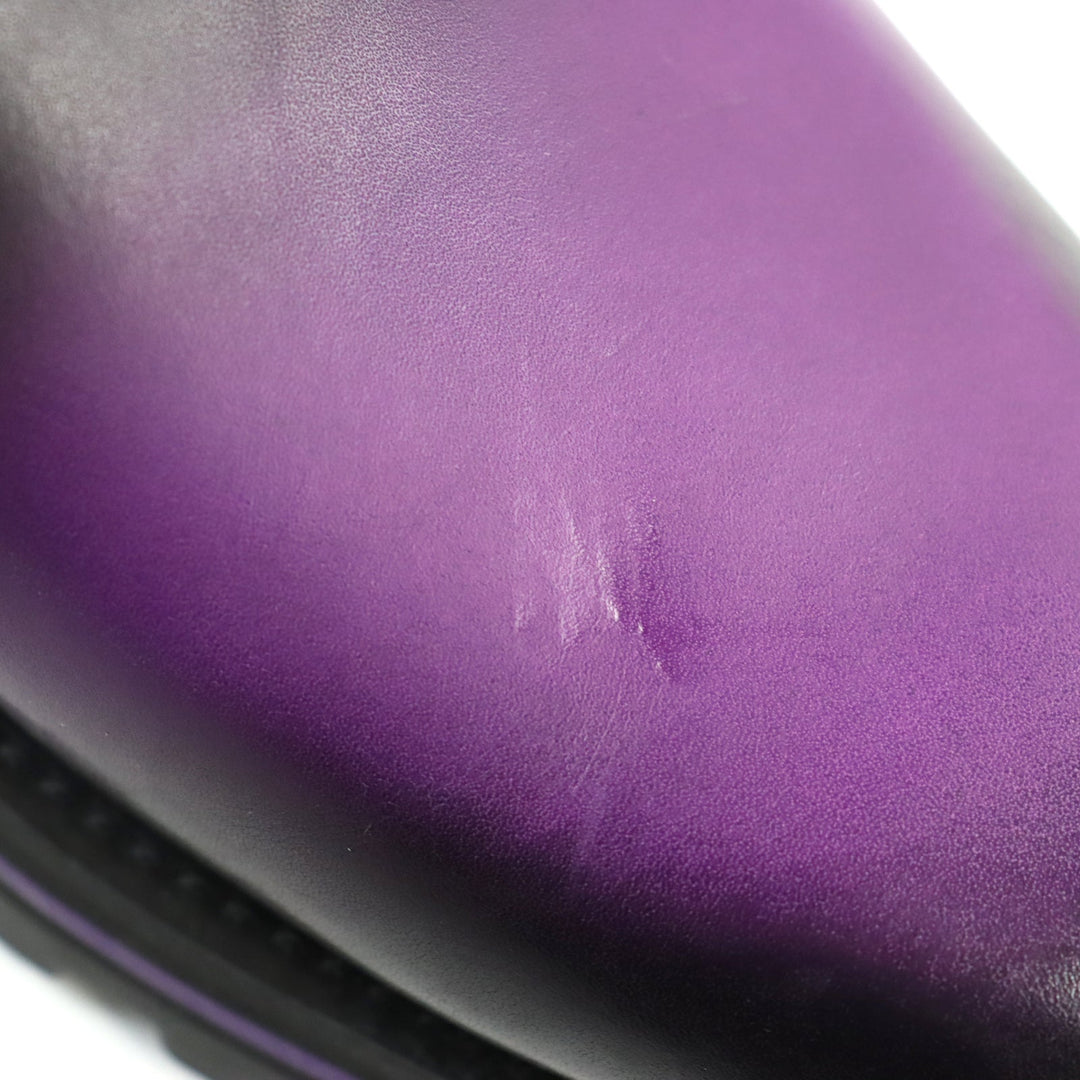 LOUIS VUITTON Leather shoes Main: Leather Purple type Goncourt Line mens 9 Used Authentic