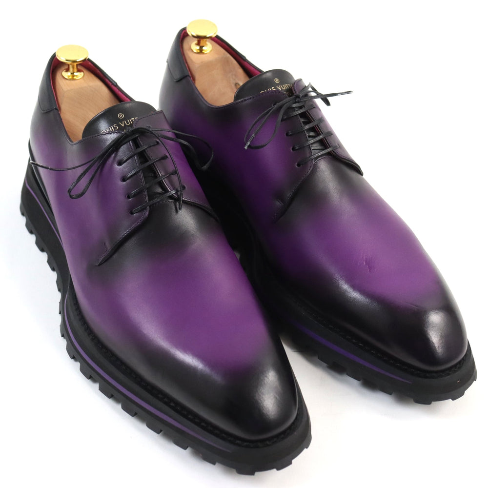 LOUIS VUITTON Leather shoes Main: Leather Purple type Goncourt Line mens 9 Used Authentic