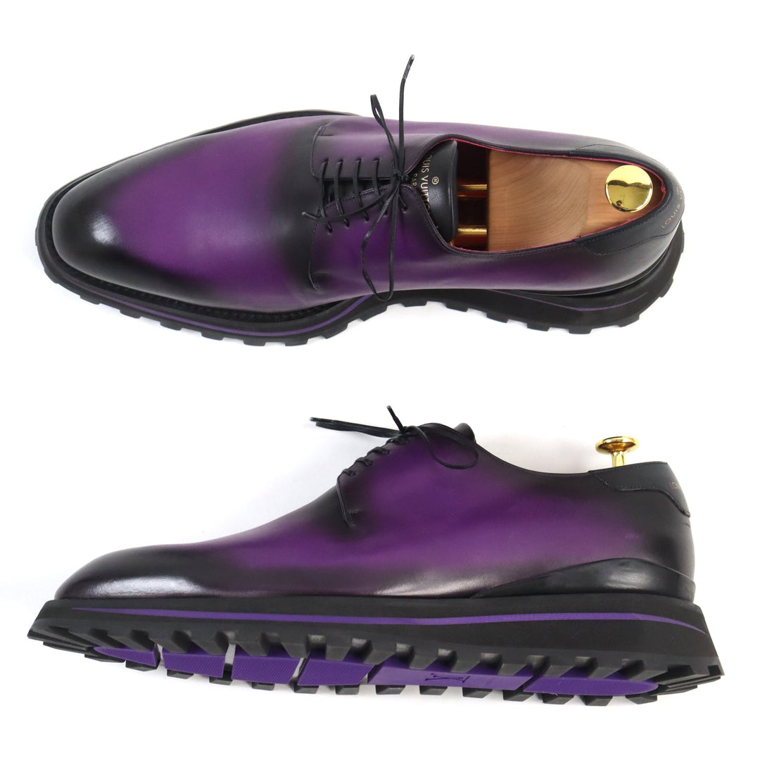 LOUIS VUITTON Leather shoes Main: Leather Purple type Goncourt Line mens 9 Used Authentic