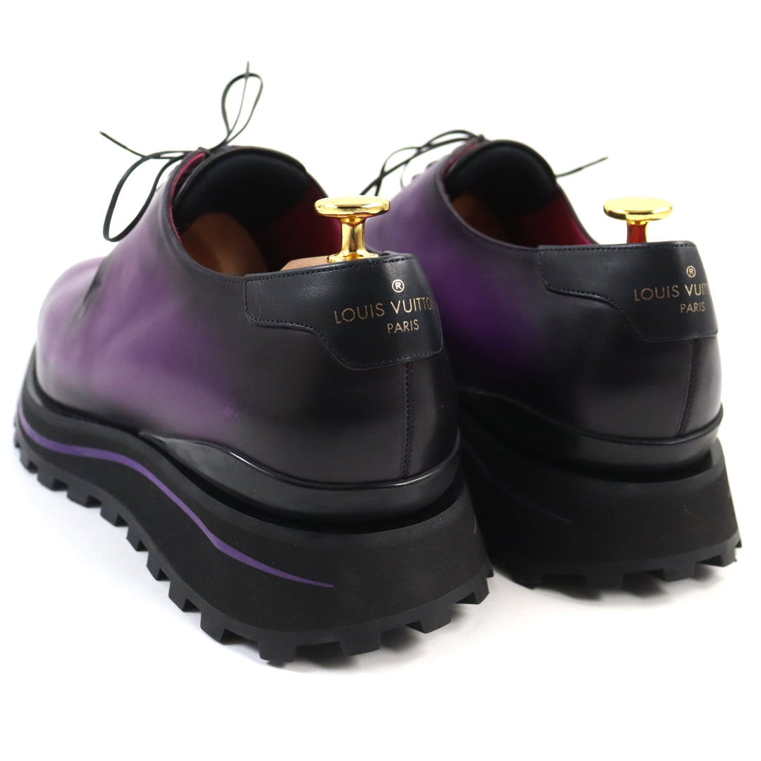 LOUIS VUITTON Leather shoes Main: Leather Purple type Goncourt Line mens 9 Used Authentic