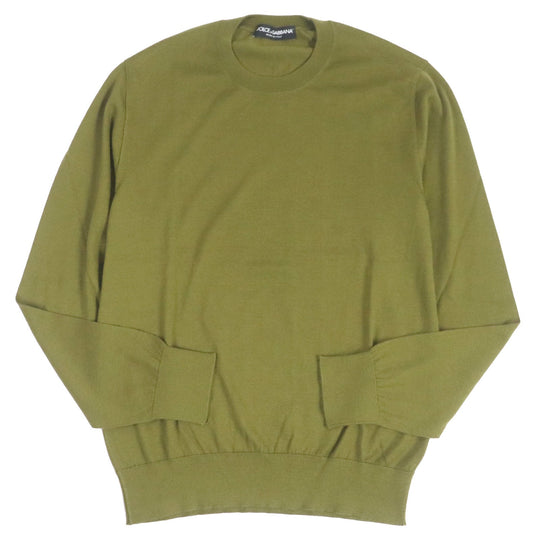 DOLCE&GABBANA sweater Main: 70% cashmere, Main: 30% silk khaki mens 48 Used Authentic