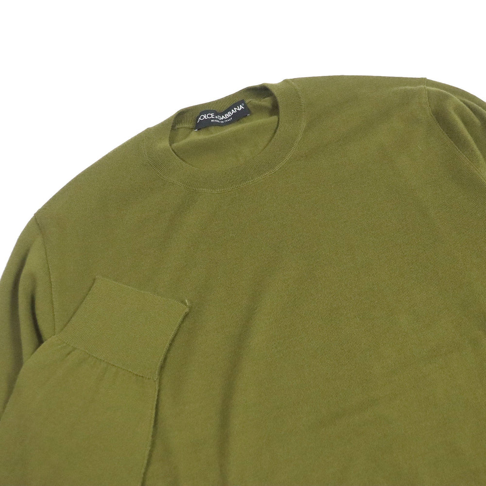 DOLCE&GABBANA sweater Main: 70% cashmere, Main: 30% silk khaki mens 48 Used Authentic