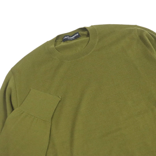 DOLCE&GABBANA sweater Main: 70% cashmere, Main: 30% silk khaki mens 48 Used Authentic