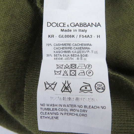 DOLCE&GABBANA sweater Main: 70% cashmere, Main: 30% silk khaki mens 48 Used Authentic