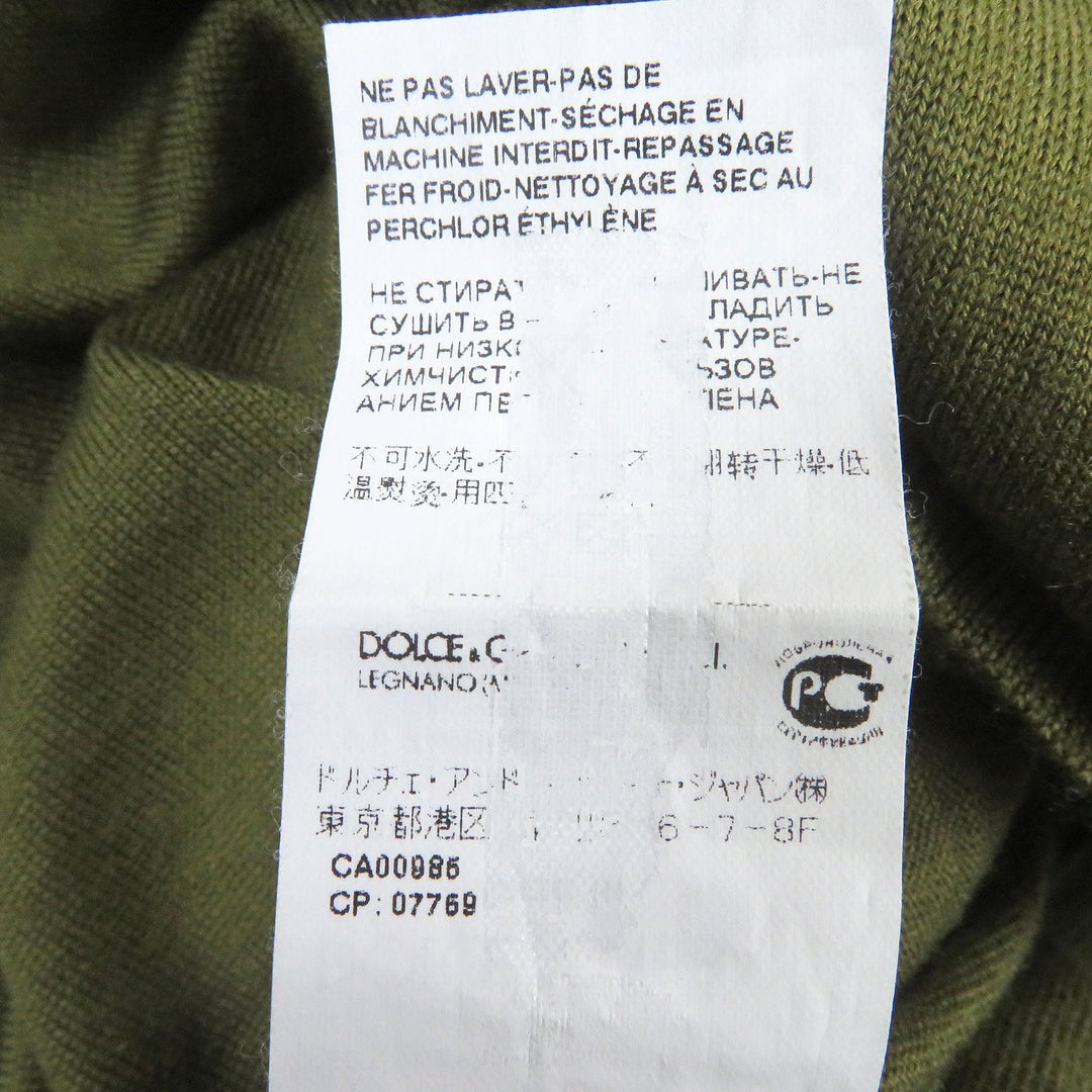 DOLCE&GABBANA sweater Main: 70% cashmere, Main: 30% silk khaki mens 48 Used Authentic