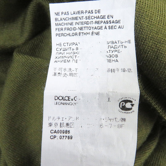 DOLCE&GABBANA sweater Main: 70% cashmere, Main: 30% silk khaki mens 48 Used Authentic
