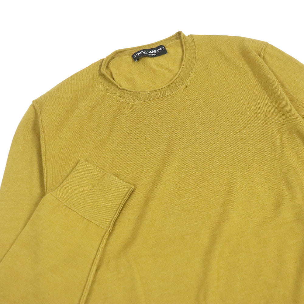 DOLCE&GABBANA sweater Main: 70% cashmere, Main: 30% silk mustard mens 48 Used Authentic