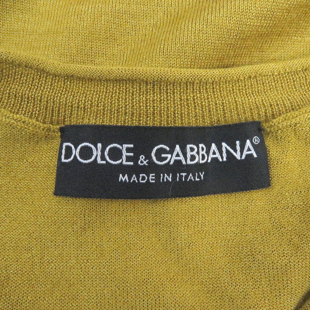 DOLCE&GABBANA sweater Main: 70% cashmere, Main: 30% silk mustard mens 48 Used Authentic