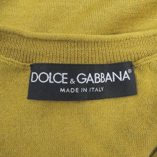 DOLCE&GABBANA sweater Main: 70% cashmere, Main: 30% silk mustard mens 48 Used Authentic
