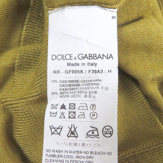 DOLCE&GABBANA sweater Main: 70% cashmere, Main: 30% silk mustard mens 48 Used Authentic