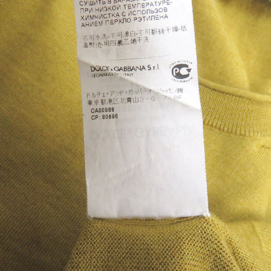 DOLCE&GABBANA sweater Main: 70% cashmere, Main: 30% silk mustard mens 48 Used Authentic