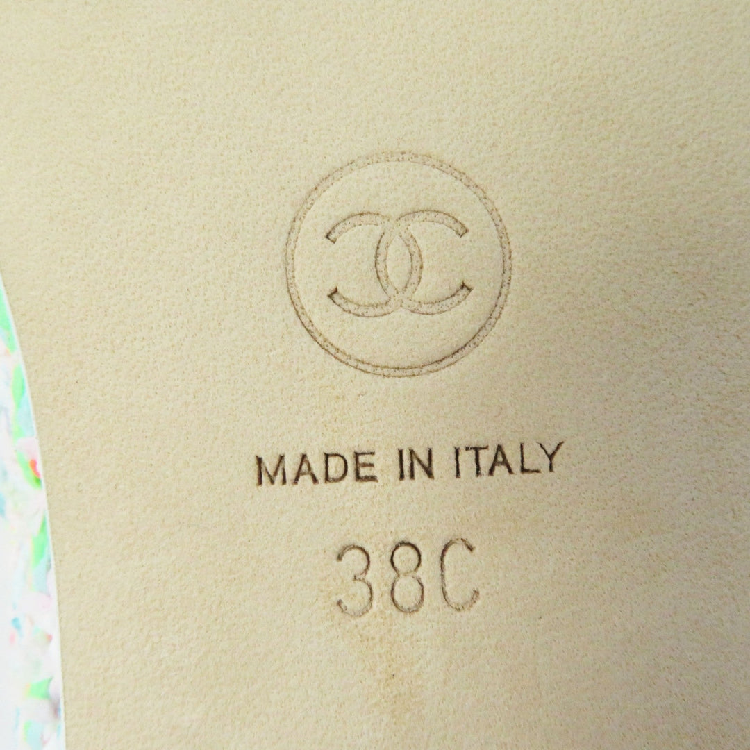 CHANEL Ballet shoes 24C G02819 Cotton Tweed Patent Calfskin White mulch Ballet flats Women 38 Used Authentic