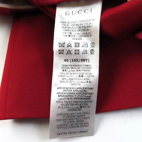 GUCCI Pants 624953 Main: 54% silk, Main: 46% wool, Part: 100% polyester Red Women 40 Used Authentic