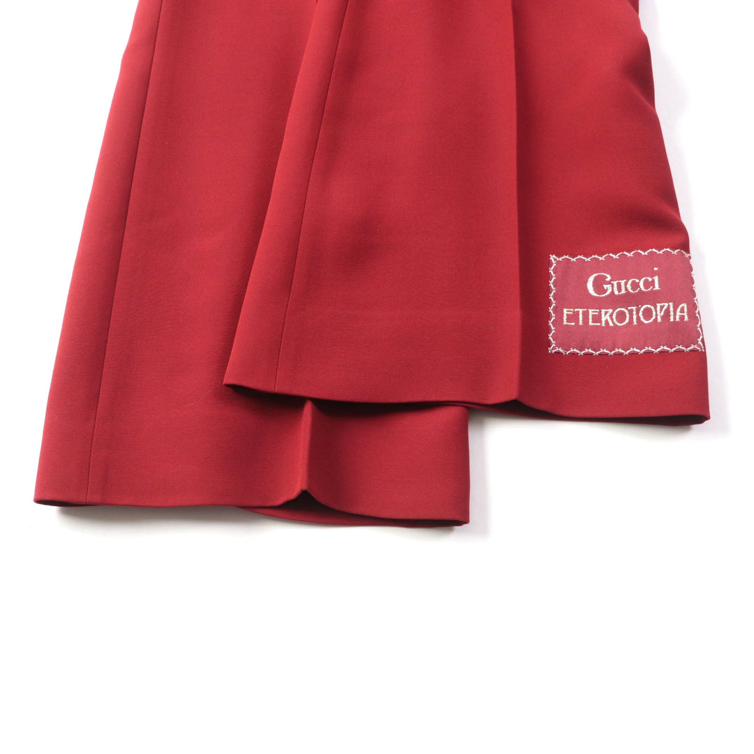 GUCCI Pants 624953 Main: 54% silk, Main: 46% wool, Part: 100% polyester Red Women 40 Used Authentic