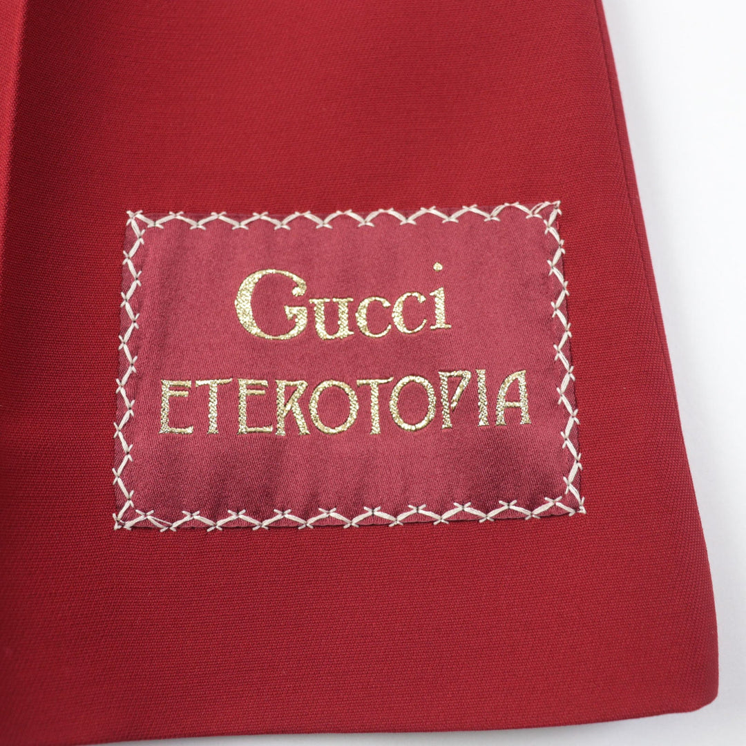 GUCCI Pants 624953 Main: 54% silk, Main: 46% wool, Part: 100% polyester Red Women 40 Used Authentic