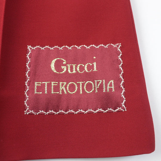 GUCCI Pants 624953 Main: 54% silk, Main: 46% wool, Part: 100% polyester Red Women 40 Used Authentic
