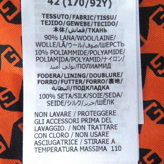 GUCCI coat Outer: 90% wool, Outer: 10% nylon, Lining: 100% silk Orange black 674323 Women 42 Used Authentic