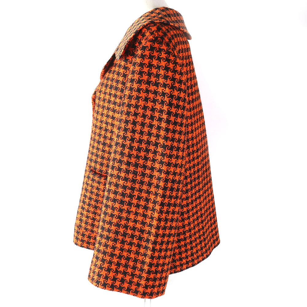 GUCCI coat Outer: 90% wool, Outer: 10% nylon, Lining: 100% silk Orange black 674323 Women 42 Used Authentic