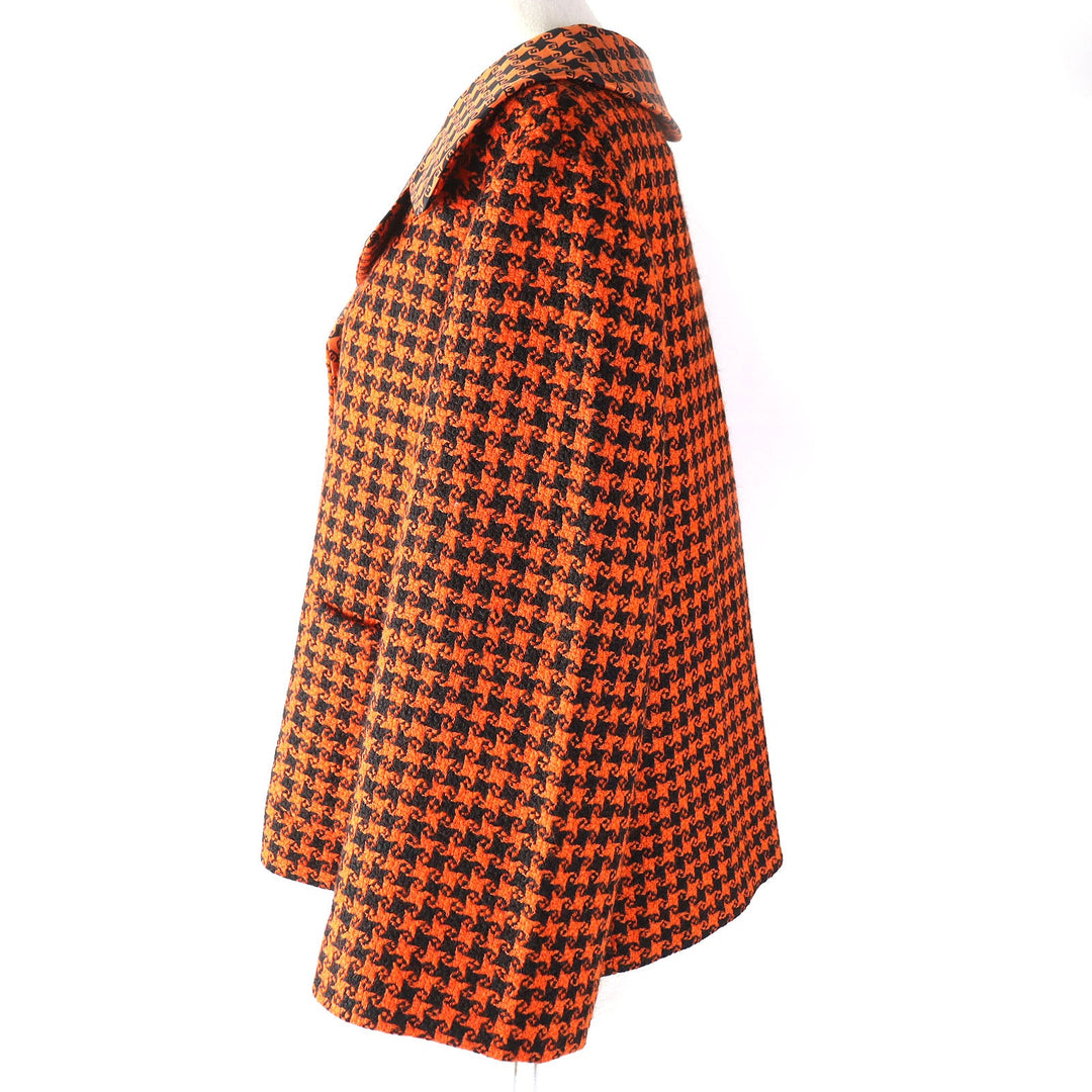 GUCCI coat Outer: 90% wool, Outer: 10% nylon, Lining: 100% silk Orange black 674323 Women 42 Used Authentic