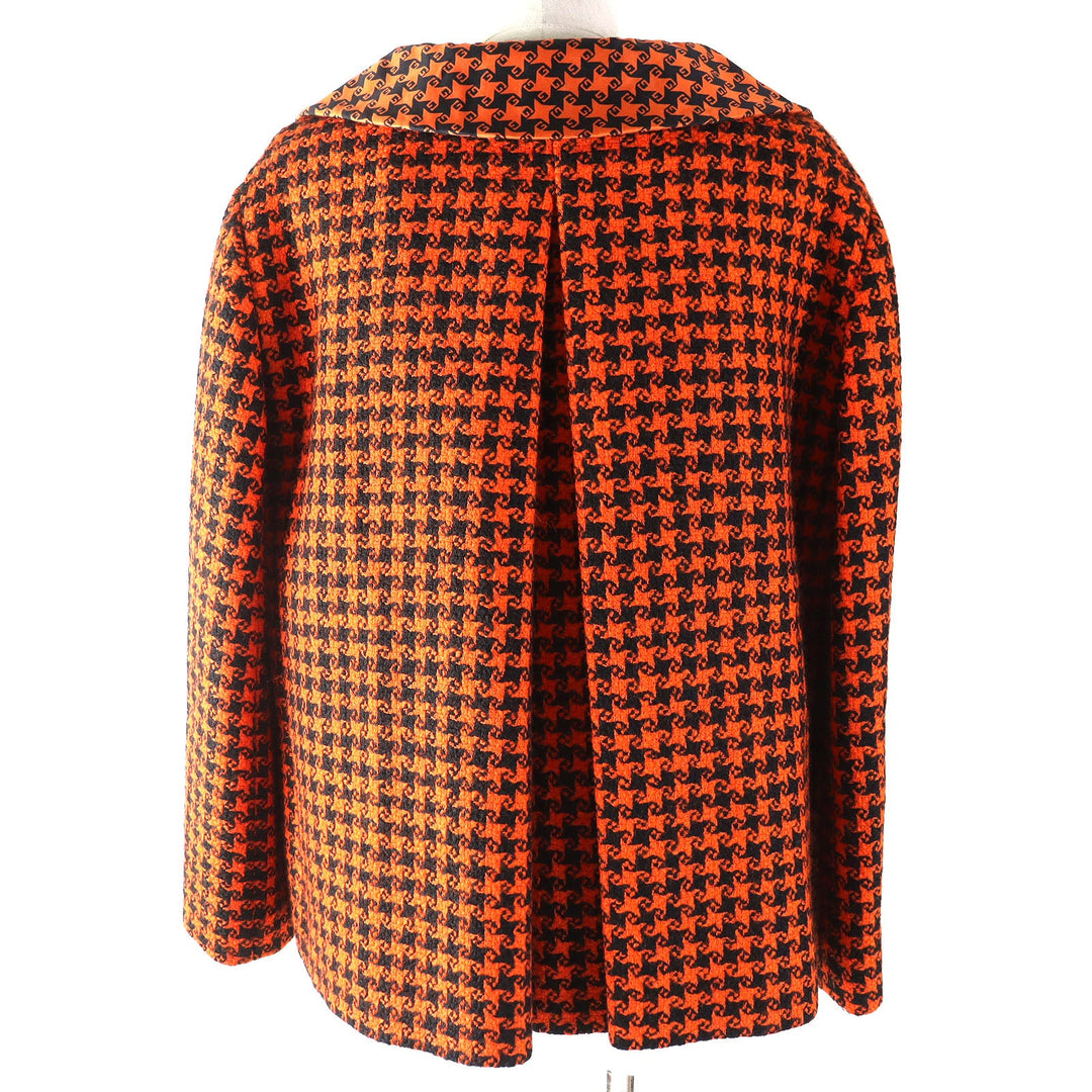 GUCCI coat Outer: 90% wool, Outer: 10% nylon, Lining: 100% silk Orange black 674323 Women 42 Used Authentic