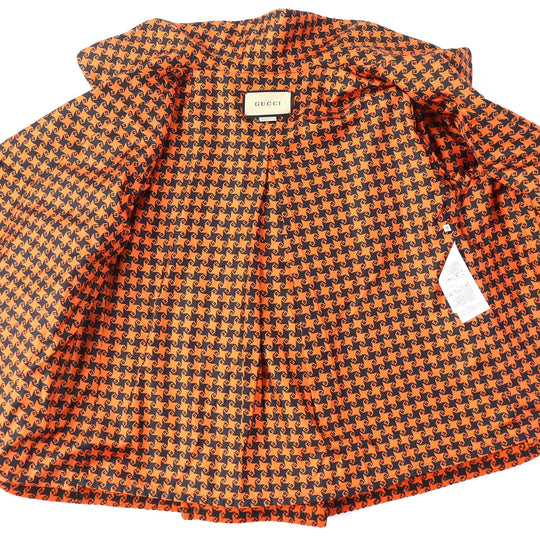 GUCCI coat Outer: 90% wool, Outer: 10% nylon, Lining: 100% silk Orange black 674323 Women 42 Used Authentic