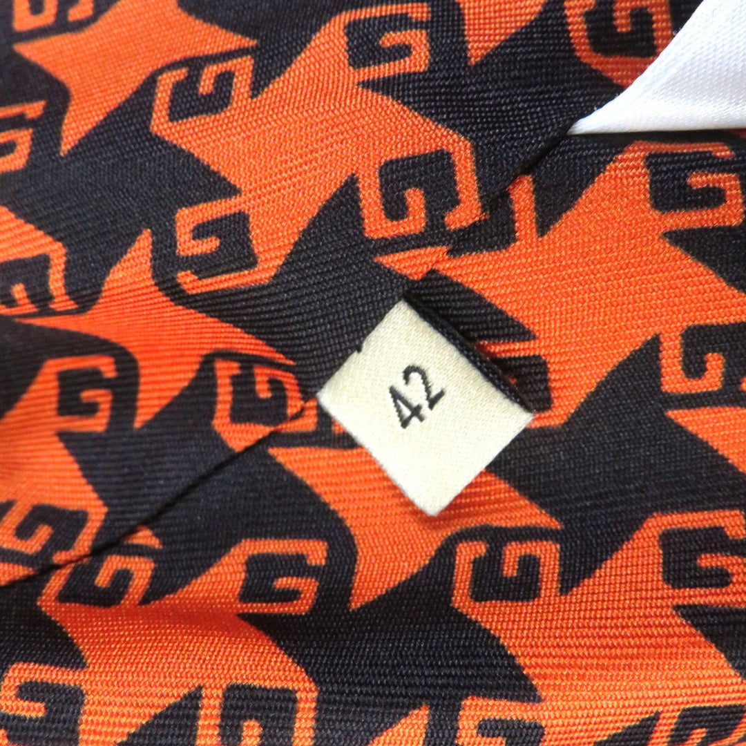GUCCI coat Outer: 90% wool, Outer: 10% nylon, Lining: 100% silk Orange black 674323 Women 42 Used Authentic