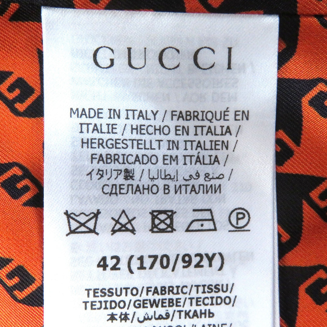 GUCCI coat Outer: 90% wool, Outer: 10% nylon, Lining: 100% silk Orange black 674323 Women 42 Used Authentic