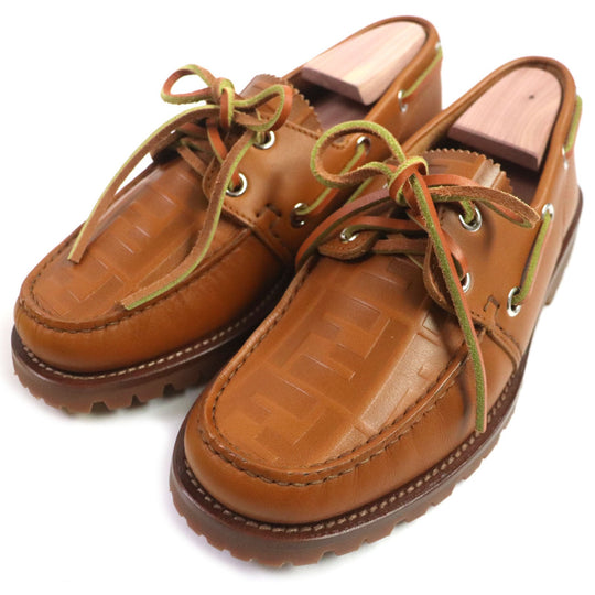 FENDI Deck shoes 7D1407 Main: Leather Brown mens 5 Used Authentic
