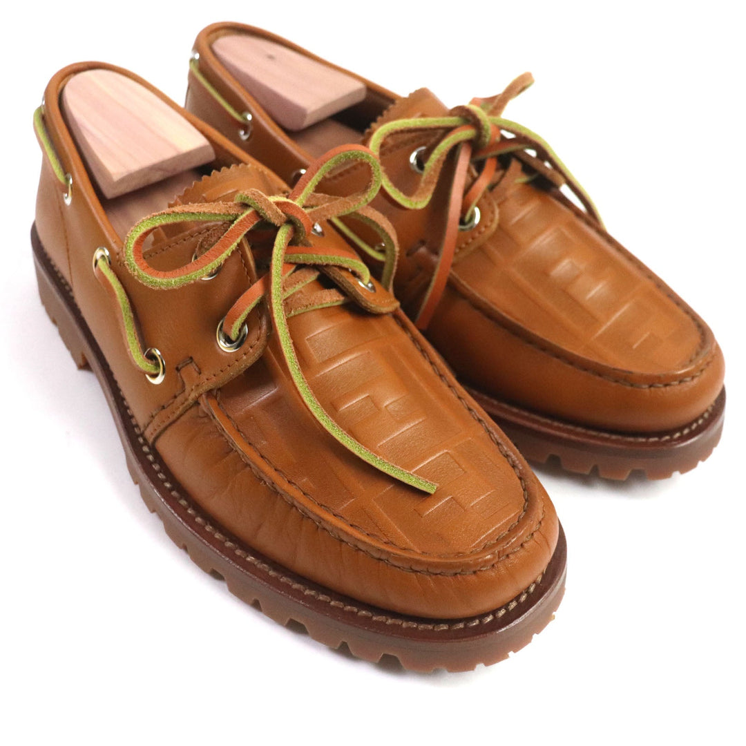 FENDI Deck shoes 7D1407 Main: Leather Brown mens 5 Used Authentic