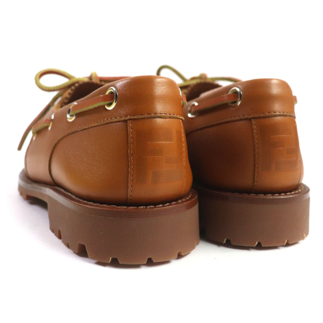 FENDI Deck shoes 7D1407 Main: Leather Brown mens 5 Used Authentic