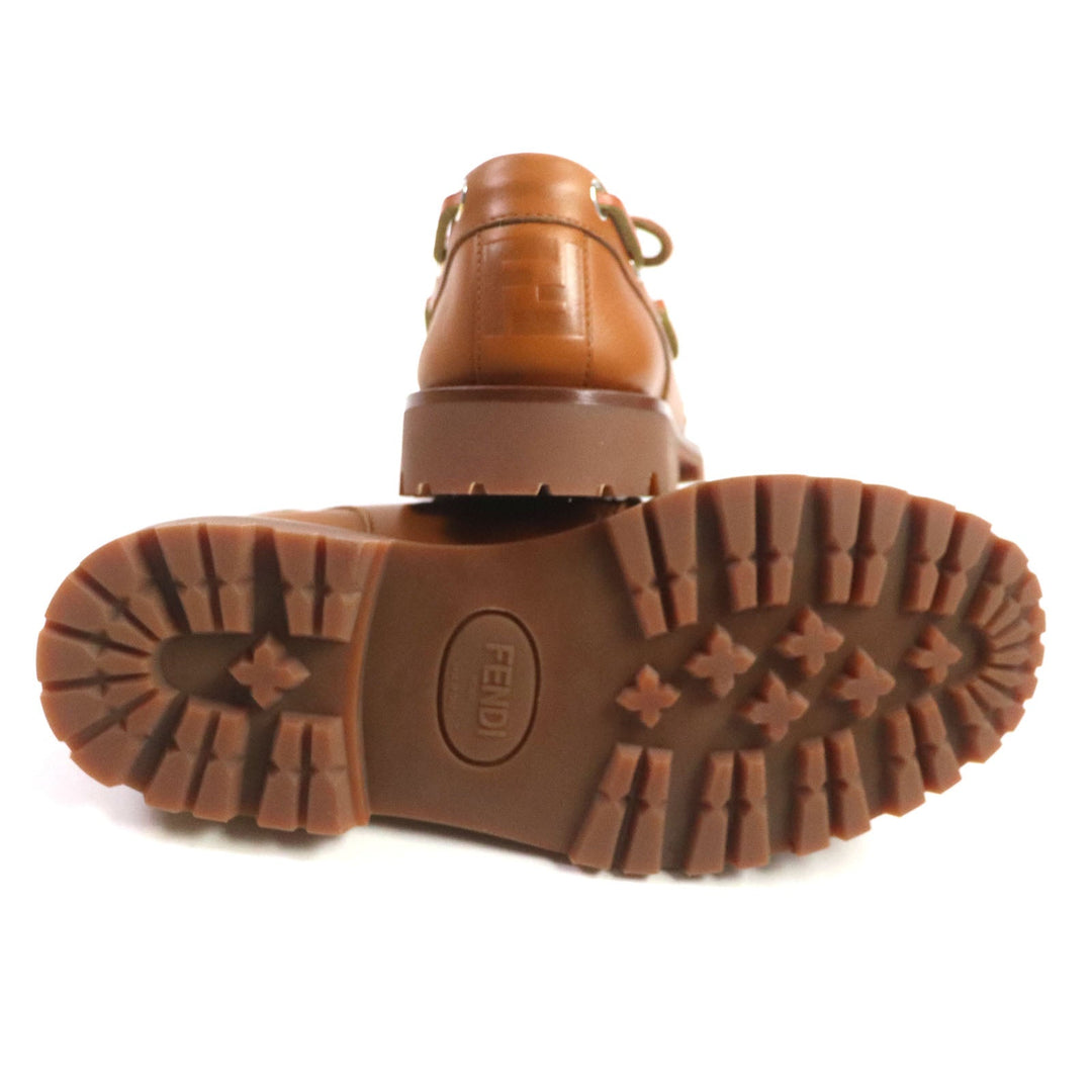 FENDI Deck shoes 7D1407 Main: Leather Brown mens 5 Used Authentic