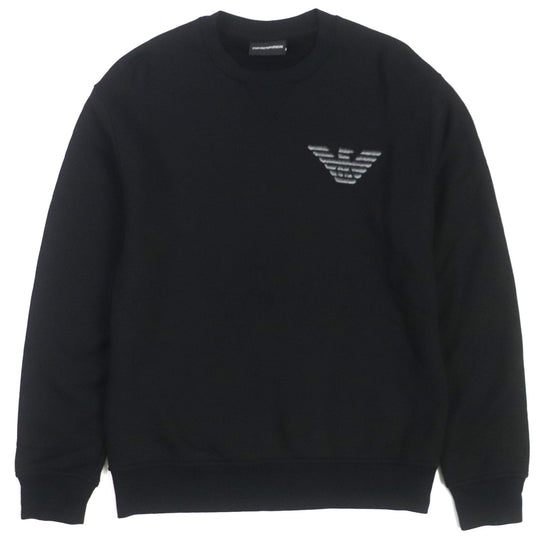 EMPORIO ARMANI sweat Outer: 68% Modal, Outer: 32% Cotton, Lining: 98% Modal, Lining: 2% Elastane black mens S Used Authentic