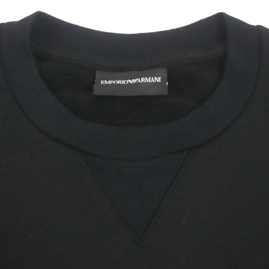EMPORIO ARMANI sweat Outer: 68% Modal, Outer: 32% Cotton, Lining: 98% Modal, Lining: 2% Elastane black mens S Used Authentic