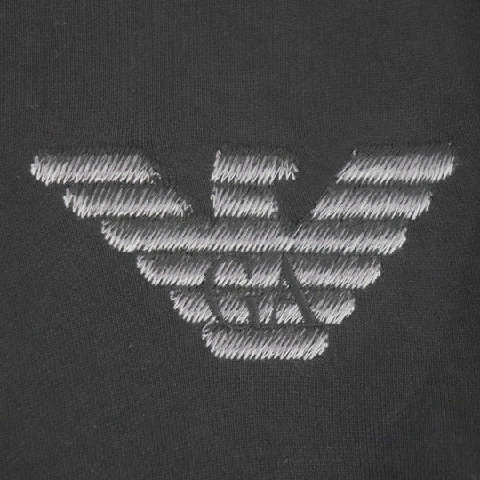EMPORIO ARMANI sweat Outer: 68% Modal, Outer: 32% Cotton, Lining: 98% Modal, Lining: 2% Elastane black mens S Used Authentic