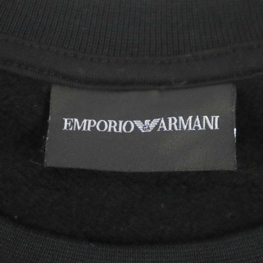 EMPORIO ARMANI sweat Outer: 68% Modal, Outer: 32% Cotton, Lining: 98% Modal, Lining: 2% Elastane black mens S Used Authentic