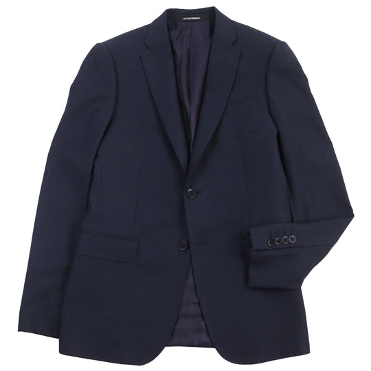 EMPORIO ARMANI tailored jacket Outer: 87% wool, Outer: 13% silk, Lining: 55% viscose (rayon), Lining: 45% acetate, Sleeve lining: 100% viscose (rayon) Navy M LINE mens 44 Used Authentic