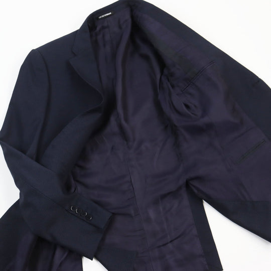 EMPORIO ARMANI tailored jacket Outer: 87% wool, Outer: 13% silk, Lining: 55% viscose (rayon), Lining: 45% acetate, Sleeve lining: 100% viscose (rayon) Navy M LINE mens 44 Used Authentic