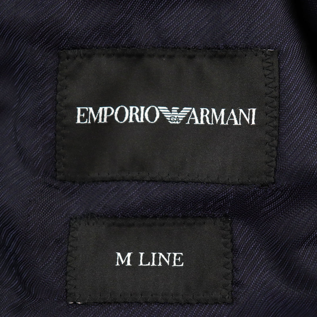 EMPORIO ARMANI tailored jacket Outer: 87% wool, Outer: 13% silk, Lining: 55% viscose (rayon), Lining: 45% acetate, Sleeve lining: 100% viscose (rayon) Navy M LINE mens 44 Used Authentic