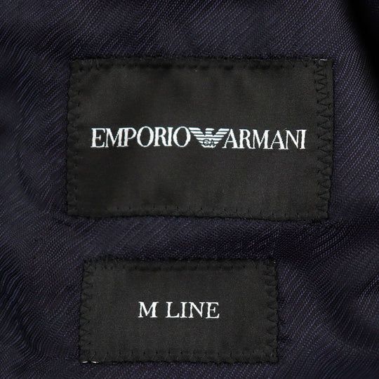 EMPORIO ARMANI tailored jacket Outer: 87% wool, Outer: 13% silk, Lining: 55% viscose (rayon), Lining: 45% acetate, Sleeve lining: 100% viscose (rayon) Navy M LINE mens 44 Used Authentic