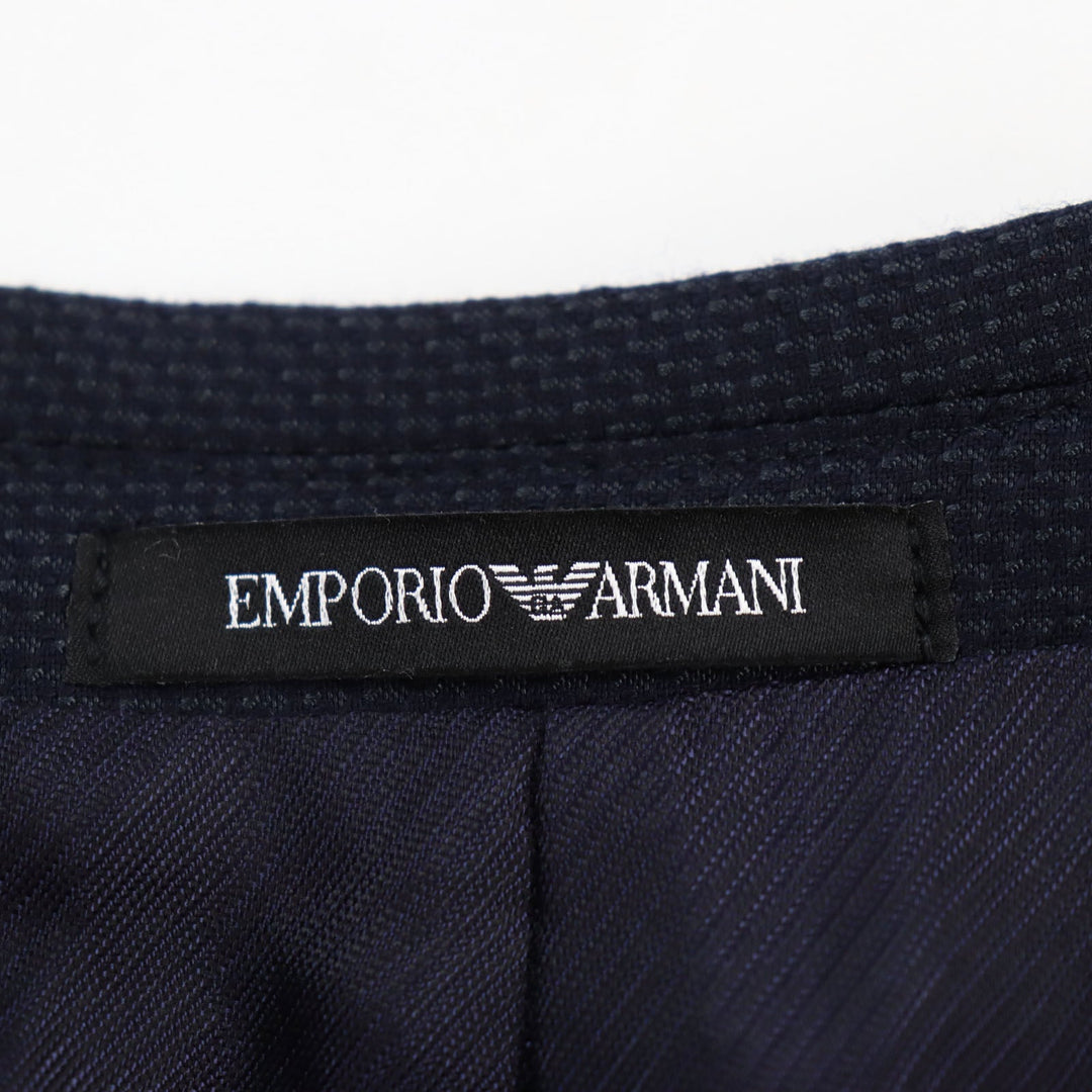 EMPORIO ARMANI tailored jacket Outer: 87% wool, Outer: 13% silk, Lining: 55% viscose (rayon), Lining: 45% acetate, Sleeve lining: 100% viscose (rayon) Navy M LINE mens 44 Used Authentic