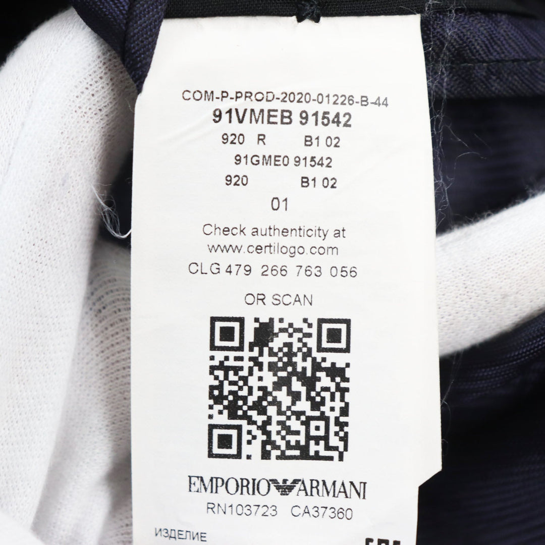 EMPORIO ARMANI tailored jacket Outer: 87% wool, Outer: 13% silk, Lining: 55% viscose (rayon), Lining: 45% acetate, Sleeve lining: 100% viscose (rayon) Navy M LINE mens 44 Used Authentic
