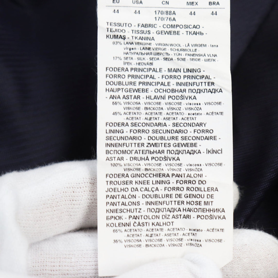 EMPORIO ARMANI tailored jacket Outer: 87% wool, Outer: 13% silk, Lining: 55% viscose (rayon), Lining: 45% acetate, Sleeve lining: 100% viscose (rayon) Navy M LINE mens 44 Used Authentic