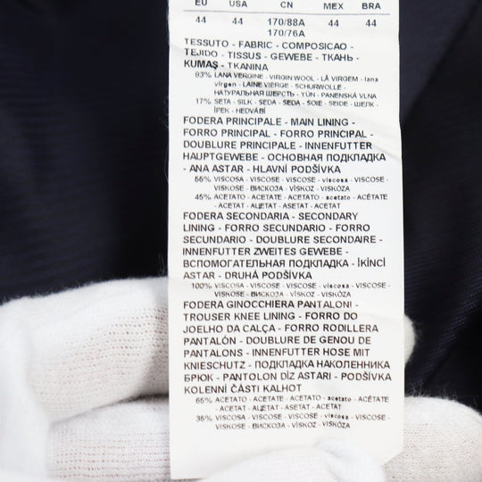 EMPORIO ARMANI tailored jacket Outer: 87% wool, Outer: 13% silk, Lining: 55% viscose (rayon), Lining: 45% acetate, Sleeve lining: 100% viscose (rayon) Navy M LINE mens 44 Used Authentic