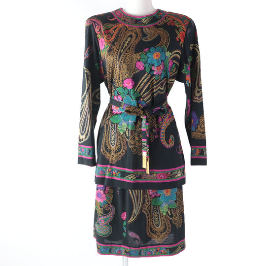LEONARD FASHION setup Main: 60% wool, Main: 40% silk, Lining: 100% cupra multicolor Women (Top) M, (Waist) 63 Used Authentic