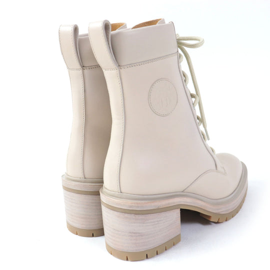 HERMES Ankle boots Main: Leather pink beige Women 37 Used Authentic