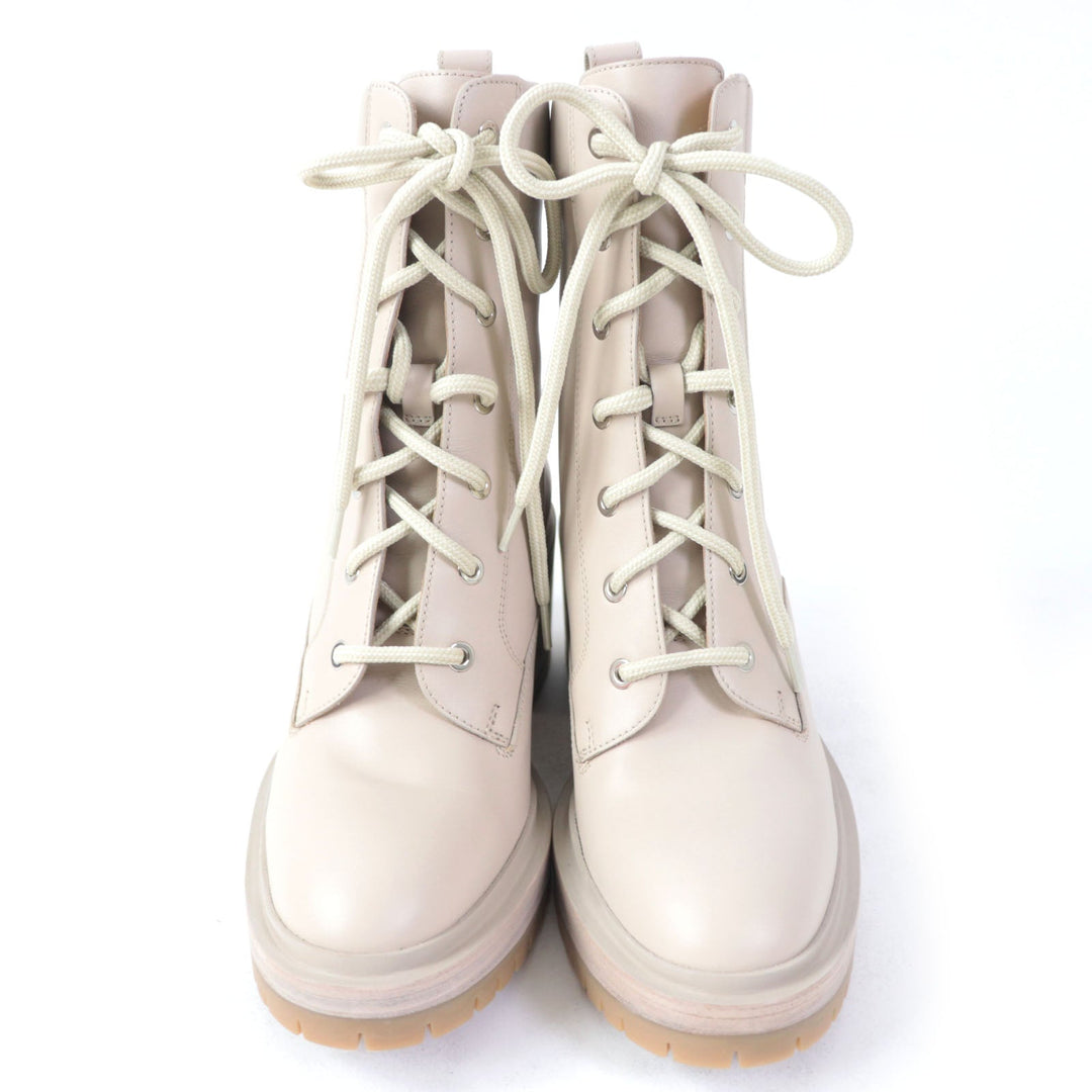 HERMES Ankle boots Main: Leather pink beige Women 37 Used Authentic